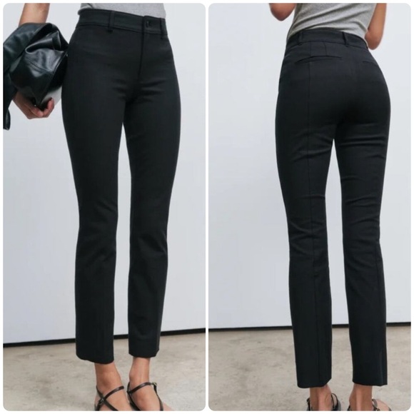 AYR Cropped Skinny Jeans in Black Sz 24 Mid Rise Stretch No Front Pockets Sleek - Picture 1 of 16